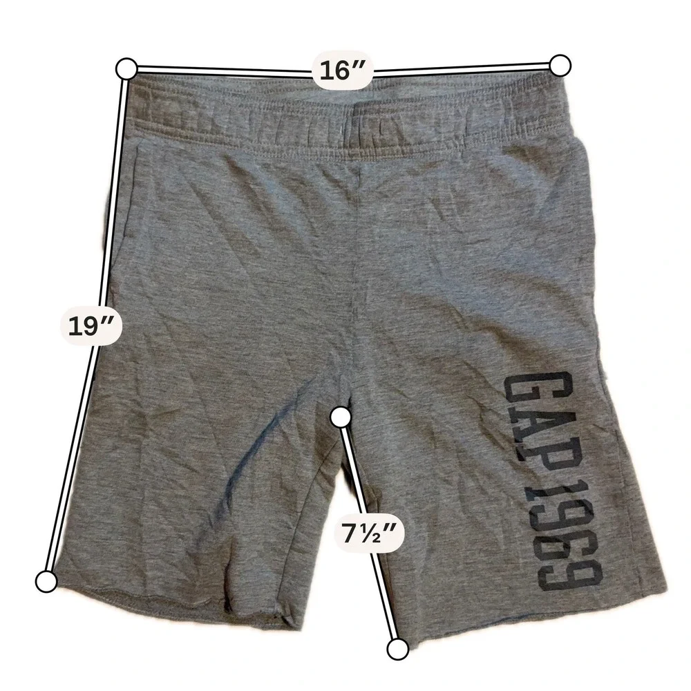 Gap Kids Boys Grey Heather GAP 1969 Graphic Jersey Knit Shorts Size M 8